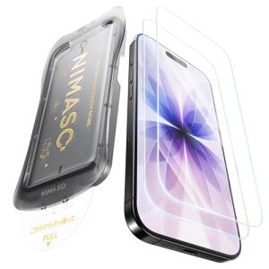 NIMASO ガラスフィルム iPhone 17/iPhone 16 Pro 用 強化ガラス 自動除塵 気泡レス 保護フィルム 貼り付け簡単 耐