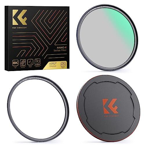 K&amp;F Concept 77mm マグネットCPLフィルター+レンズキャップセット 磁気吸着 装着便...