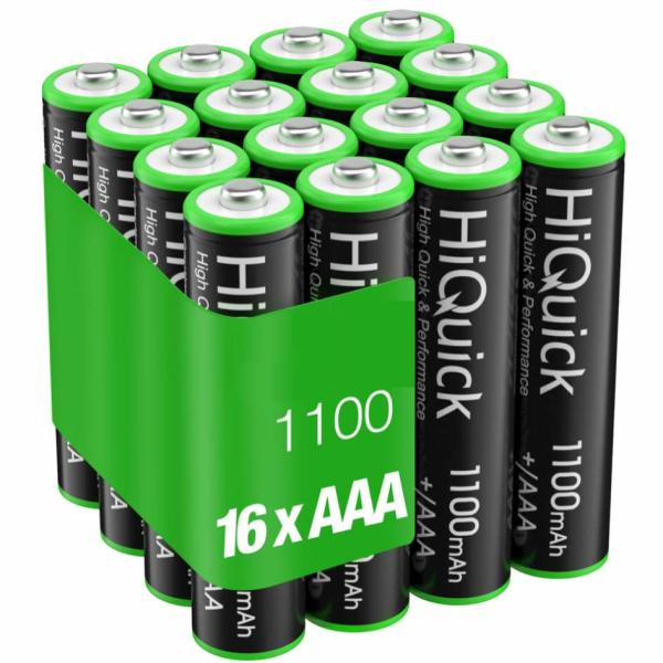 HiQuick 単4電池 充電式 16本セット ニッケル水素電池 1100mAh単4充電池 約120...