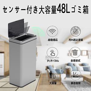 RAKU 全自動センサー開閉式ステンレスごみ箱 インナーボックス付き 大容量48L 消臭剤ポケット付 電池式 45Lゴミ袋対応 清潔＆快適 広い開口部｜えびす-JAPAN