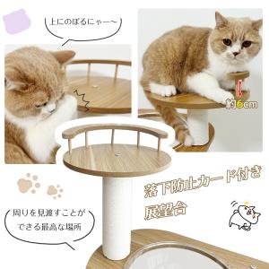 爆買 RAKU キャットタワー 木製 据え置き...の詳細画像4
