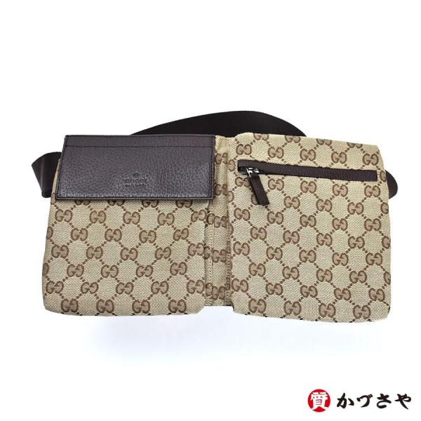 GUCCI　グッチ　ウェストバッグ　キャンバス×レザー