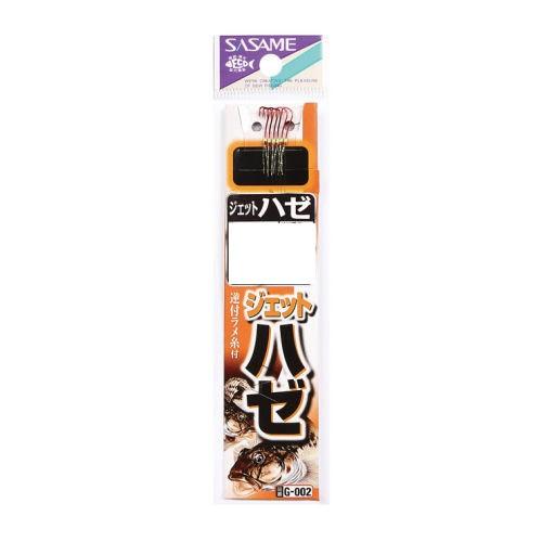 ささめ針 G-002 ジェットハゼ（赤）糸付 7号　 【ハリ・フック】