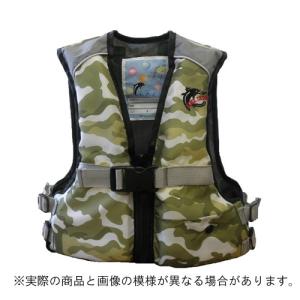 Jr.フローティングベスト 笛付き カモ LL ファインジャパン FV-6116 ライフジャケット 子供用