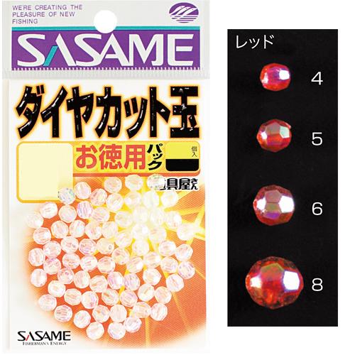 ささめ針 P-388 道具屋  お徳用ダイヤカット(レッド) 5