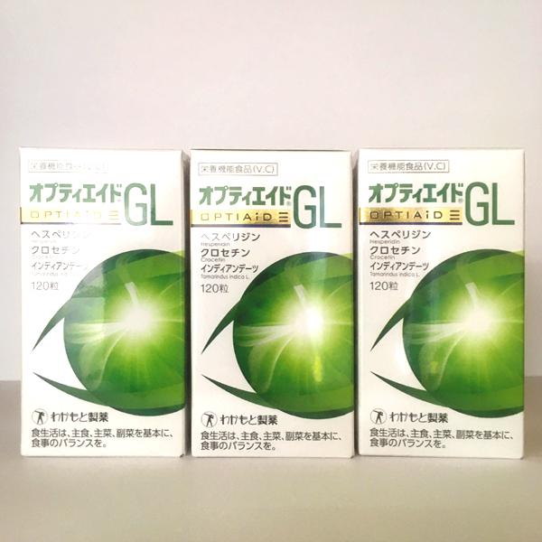 オプティエイドGL 120粒入り ×3箱　わかもと製薬 ヘスペリジン クロセチン インディアンデーツ