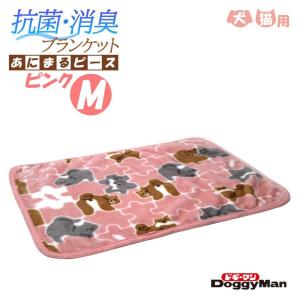 ドギーマン 抗菌 防臭 ブランケット M あにまる ピース ピンク【返品不可】｜ebisupet