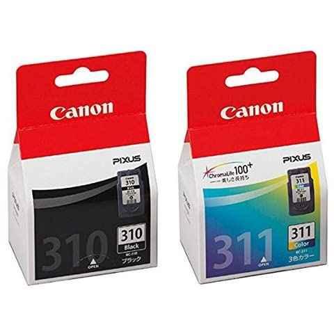 純正品CANON FINEカートリッジ BC-310(ブラック) + BC-311(3色カラー)セッ...