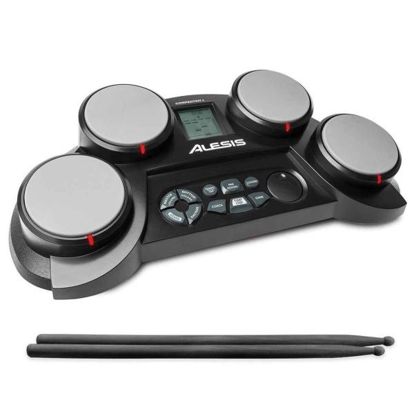 Alesis 電子ドラム練習パッド スピーカー内蔵 ドラムスティック付 ゲーム機能 ヘッドホン端子 ...