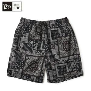 ニューエラ イージー ショートパンツ Oriental Paisley ブラック 膝上丈 メンズ ユニセックス カジュアル アウトドア 14856742 NEW ERA 2026春夏