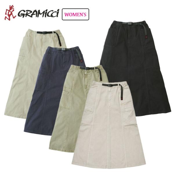 グラミチ ヴォヤジャースカート レディース ロング フレア ボトムス マキシ丈 コットン アウトドア...