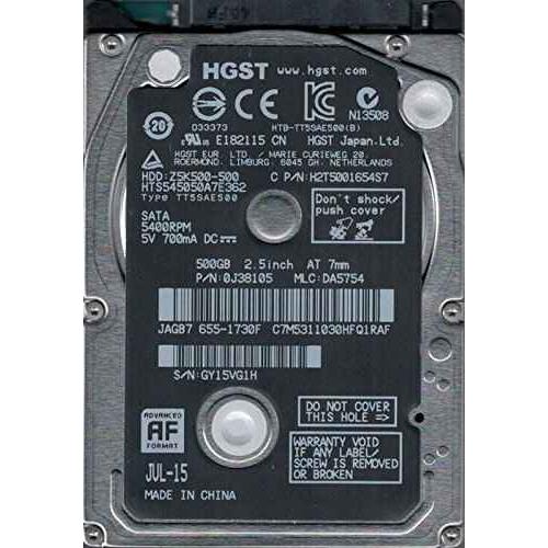 HGST HTS545050A7E362 P/N:0J38105 MAC 655-1730F MLC...