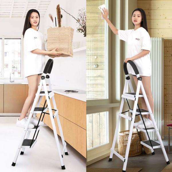 脚立 はしご 炭素鋼 持ち運び便利 持ち手付き 軽量 折りたたみ 踏み台 ステップ 折りたたみ 耐荷...