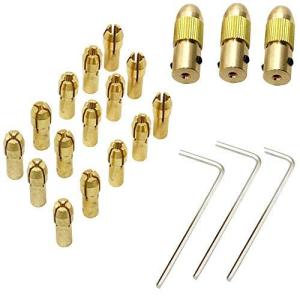 Bestgleミニルーター コレット2mmドリル チャック互換チャック3セットアレン レンチ付き真鍮製回転工具セット用