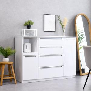 ニトリキッチンカウンター　食器棚　ホワイト ニトリ（NITORI） キッチンカウンター(ラピス157 エルムホワイト