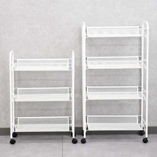 ワゴン 収納 キャスター付き 収納ラック 隙間収納 3段ワゴン 4段ワゴン キッチンラック コンパク...