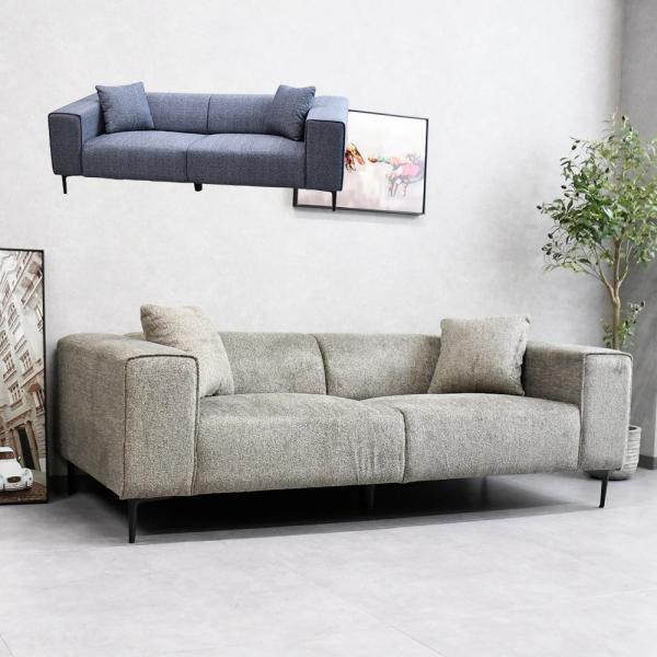 ソファー 北欧 ロータイプ おしゃれ ファブリック ３人掛け フロアソファ ３Pソファ クッション付...