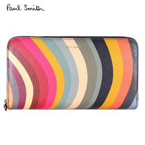 ポールスミス レディース ラウンドファスナー スワールストライプ×ピンクオレンジ レディース  PaulSmith W1A 5540 A50033 90｜ebsya