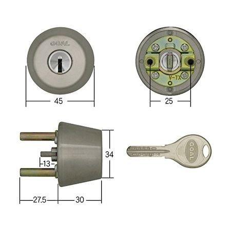 GOAL ゴール V-TX 28-25 11 扉厚28-31MM 取替用シリンダー VTX28251...