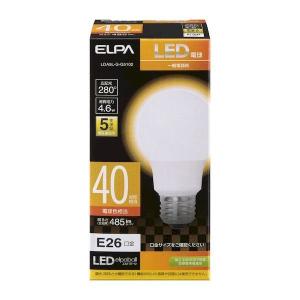 朝日電器 ELPA LDA5L-G-G5102 LED電球A形 広配光 LDA5LGG5102 40W形 電球色 40W相当｜ebuhin