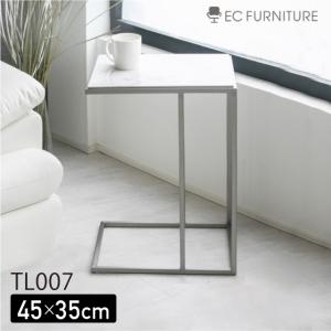 サイドテーブル 大理石柄 高級 テーブル 幅45 おしゃれ ステンレス