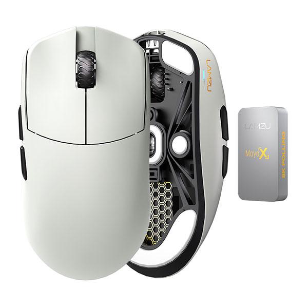 LAMZU Maya X 8Kレシーバー付属 ワイヤレスゲーミングマウス Cloud Grey ラム...