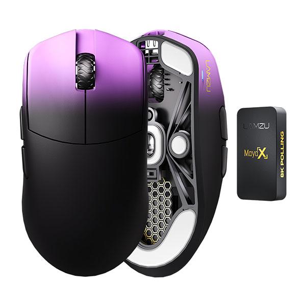 LAMZU Maya X 8Kレシーバー付属 ワイヤレスゲーミングマウス Purple Shadow...