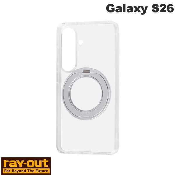 Galaxy S26 ケース ハイブリッド タフ 5H リング付き +MagSafe クリア Ray...