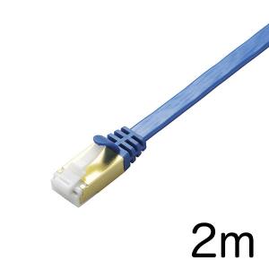 LANケーブル エレコム ELECOM LANケーブル CAT7 爪折れ防止 フラットタイプ 2m LD-TWSFT/BM20 ネコポス送料無料｜ec-kitcut