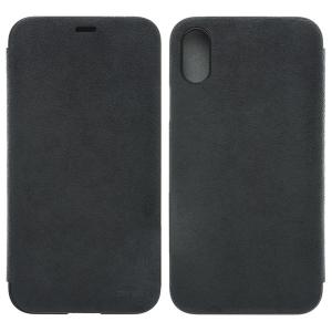 iPhoneX ケース PowerSupport パワーサポート iPhone X Ultrasuede Flip case ウルトラスエード フリップケース Asphalt PGK-90 ネコポス送料無料｜ec-kitcut