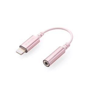 Lightning 3.5mm 変換ケーブル エレコム ELECOM Lightning-3.5mm 4極 ステレオミニジャック 変換ケーブル ピンク MPA-L35DS01PN ネコポス送料無料｜キットカットヤフー店