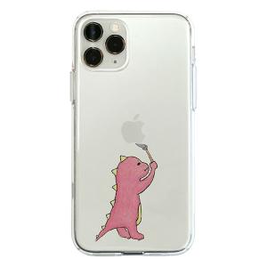 Dparks ディーパークス iPhone 11 Pro Max ソフトクリアケース お絵かきザウルス ピンク DS17291i65R ネコポス可｜ec-kitcut