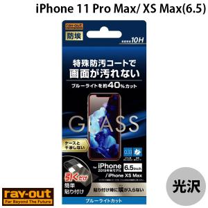 Ray Out レイアウト iPhone 11 Pro Max / XS Max ガラスフィルム 防埃 10H ブルーライトカット ソーダガラス 0.33mm RT-P22F/BSMG ネコポス可｜ec-kitcut