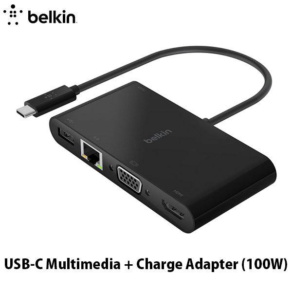 BELKIN ベルキン USB-C マルチメディア + USB-C 100W PD対応 変換アダプタ...