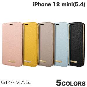 iPhone 12 mini ケース GRAMAS iPhone 12 mini Shrink PU Leather Book Case  グラマス ネコポス送料無料｜ec-kitcut