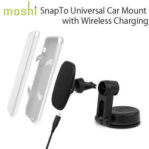 ワイヤレス充電器 moshi エヴォ SnapTo Universal Car Mount with Wireless Charging 10W Black mo-snucw-bk ネコポス不可