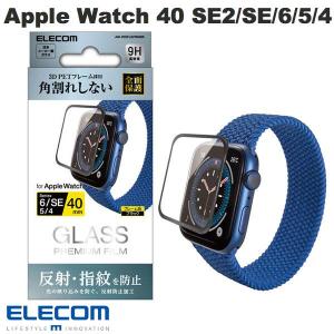 エレコム ELECOM Apple Watch 40mm SE 第2世代 / SE / 6 / 5 / 4 フルカバーフィルム ガラス 反射防止 フレーム付キ ブラック 0.23mm AW-20SFLGFRMBK ネコポス可｜ec-kitcut