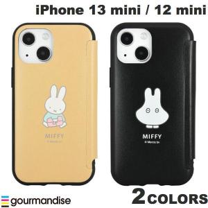 iPhone13mini 12mini ケース gourmandise iPhone 13 mini / 12 mini IIIIfi+ イーフィット Flip ケース ミッフィー  グルマンディーズ ネコポス