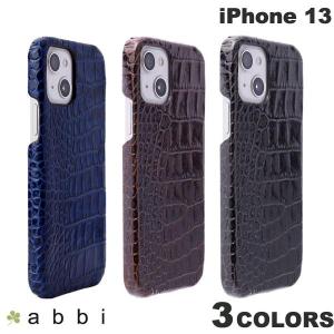 abbi SIGNATURE iPhone 13 クロコダイルイタリアンレザーバックケース 本革  アビー ネコポス不可｜ec-kitcut