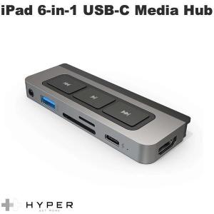 HYPER++ ハイパー HyperDrive iPad 6-in-1 USB-C Media Hub PD対応 HDMI SD / micro SD 3.5mmオーディオ USBハブ スペースグレー ネコポス不可｜ec-kitcut