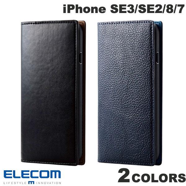 エレコム iPhone SE 第3世代 / SE 第2世代 / 8 / 7 レザーケース 手帳型 R...