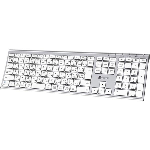 iClever BK23 ワイヤレスキーボード 日本語配列  Bluetooth 5.1 テンキー付...