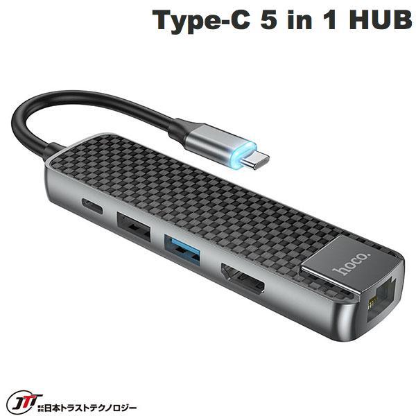JTT hoco HB23 USB Type-C 5 in 1 HUB PD対応 HDMI + US...