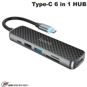 JTT hoco HB24 USB Type-C 6 in 1 HUB PD対応 HDMI + USB A 3.0 + USB A 2.0 + microSD + SD + USB Type-C ネコポス