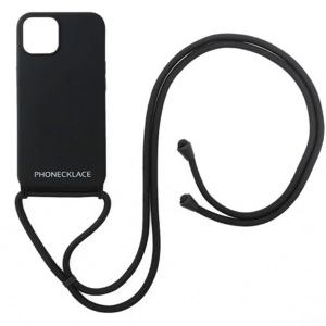 PHONECKLACE フォンネックレス iPhone 13 ロープネックストラップ付き シリコンケース ブラック PN23260i13BK ネコポス送料無料
