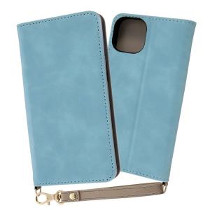 ingrem イングレム iPhone 14 / 13 耐衝撃 手帳型レザーケース Raffine ブルー IN-P36DML1/A ネコポス