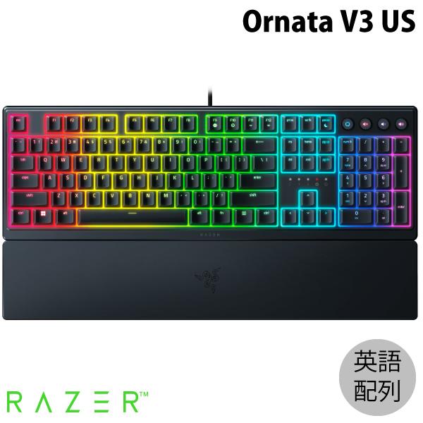 Razer レーザー Ornata V3 US 英語配列 有線 RGBライティング メカ・メンブレン...