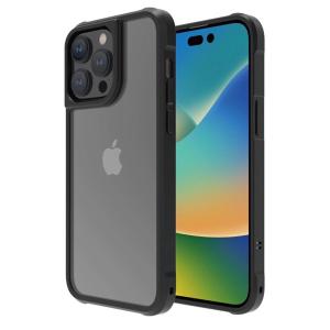 Absolute Technology iPhone 14 Pro Max LINKASE AIR with Gorilla Glass 側面 抗菌TPU仕様 ゴリラガラスケース ブラック ネコポス不可