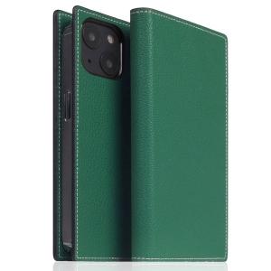 SLG Design エスエルジー デザイン iPhone 14 Hybrid Grain Leather Case 本革 手帳型ケース Sea Green SD24297i14GR ネコポス不可