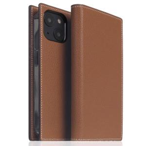 SLG Design エスエルジー デザイン iPhone 14 Hybrid Grain Leather Case 本革 手帳型ケース Saddle Brown SD24299i14BR ネコポス不可